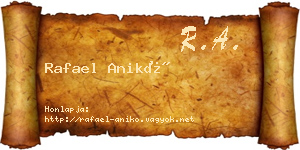 Rafael Anikó névjegykártya