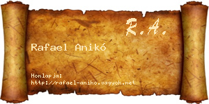 Rafael Anikó névjegykártya